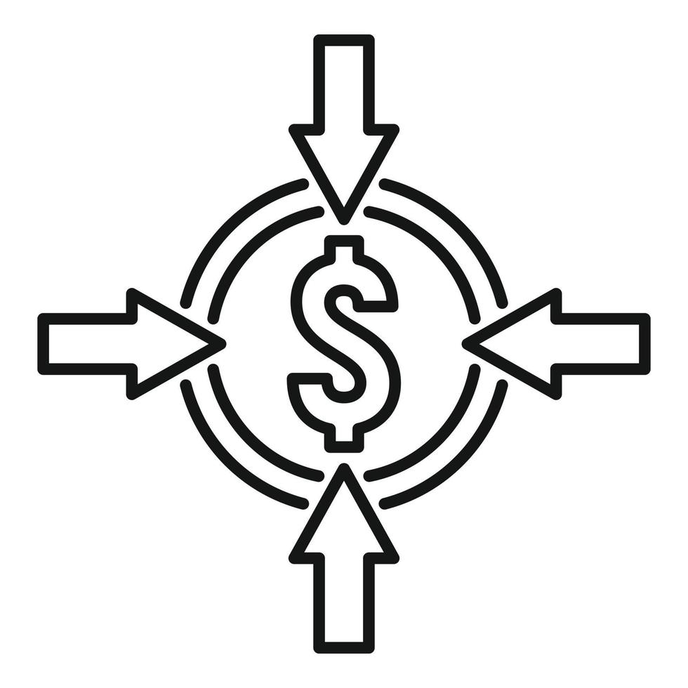 Crowdfunding money convert icon, outline style vector