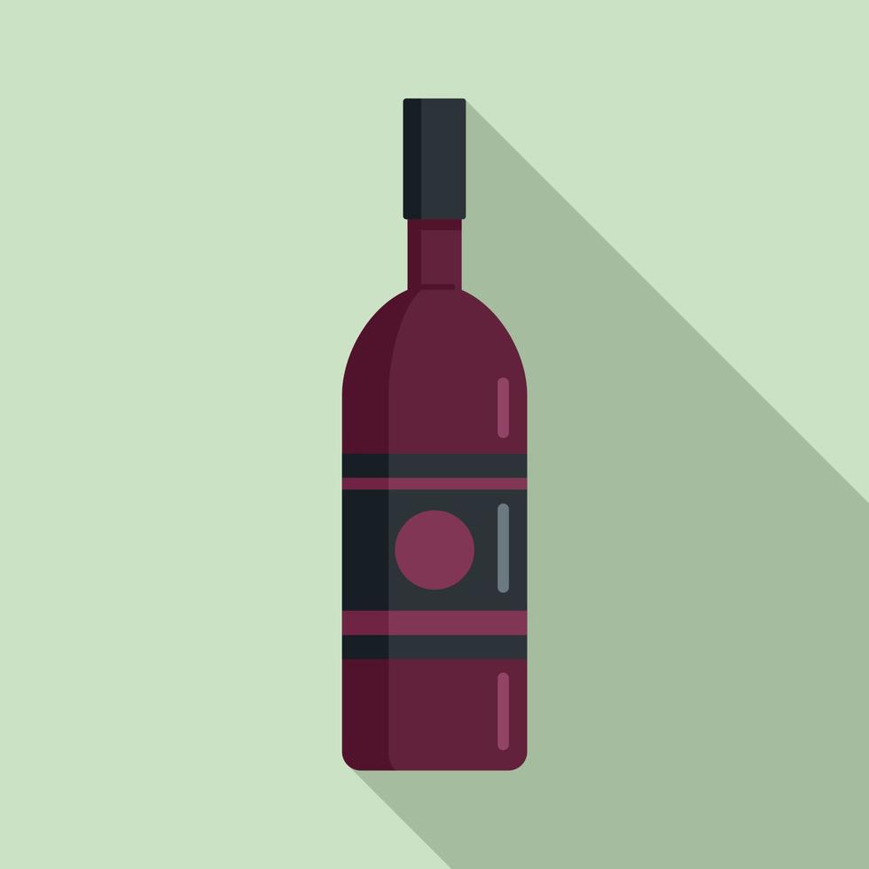 Bar wine bottle icon, flat style vector