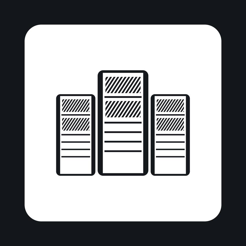 System blocks of computers icon, simple style vector