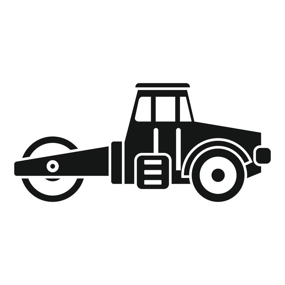 Maintenance road roller icon, simple style vector