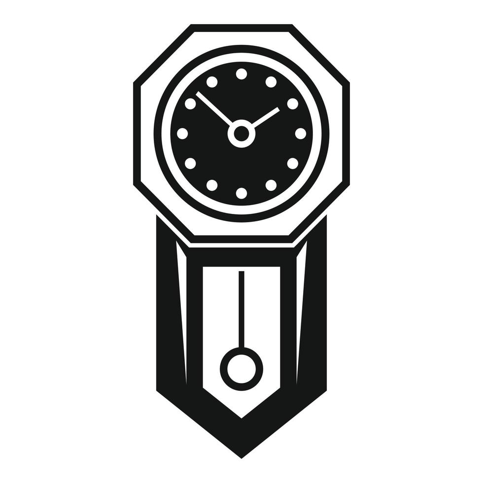 Antique pendulum clock icon, simple style vector