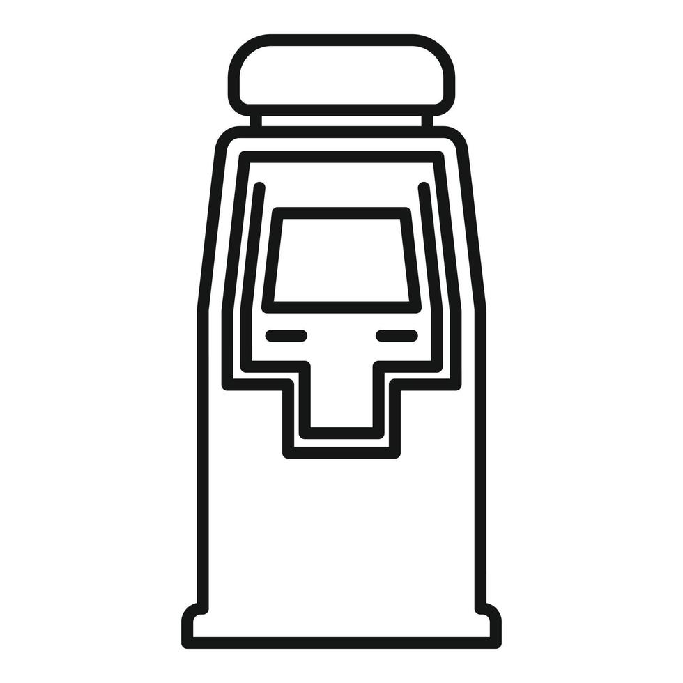 Bank atm machine icon, outline style vector