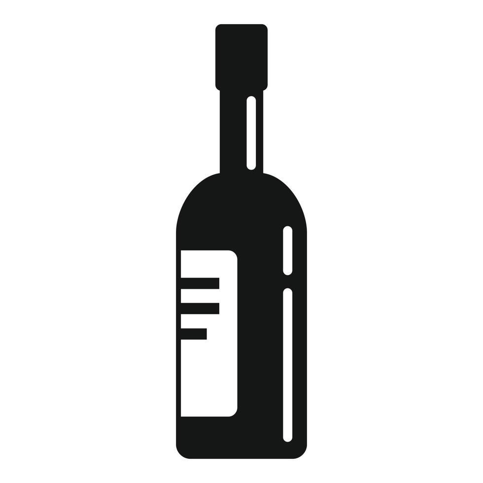 Wine bottle icon, simple style vector