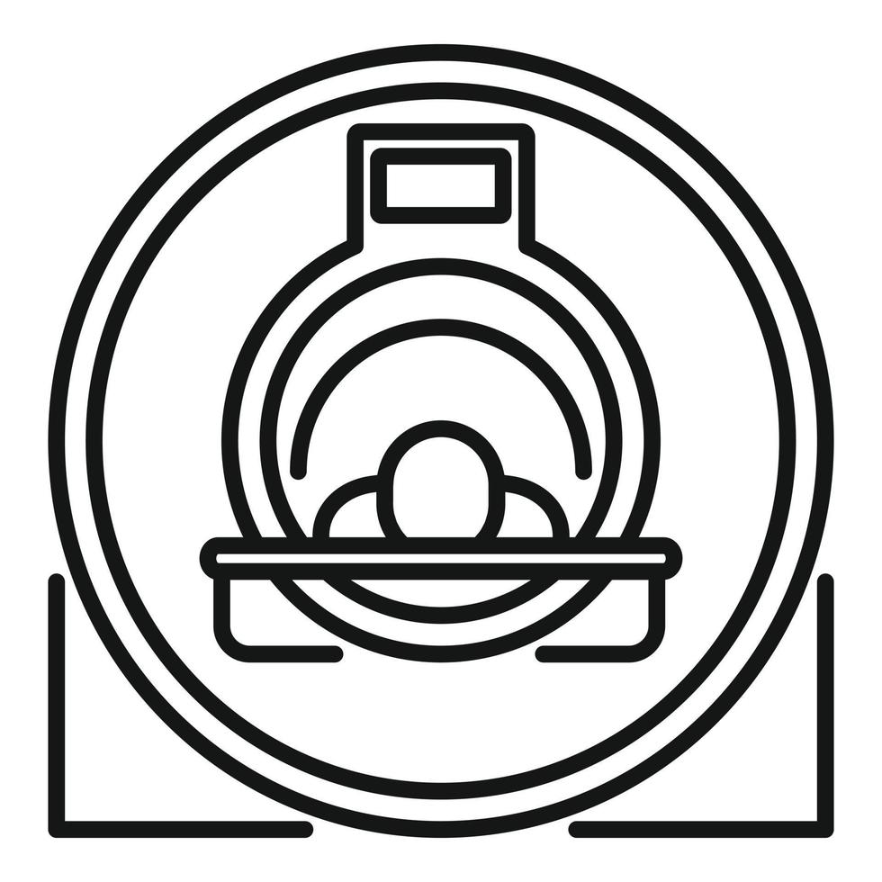 Man resonance imaging diagnostic icon, outline style vector