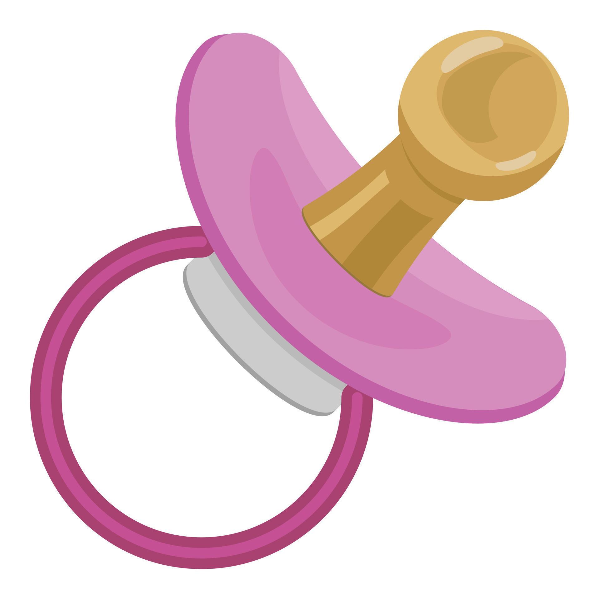 Baby pink pacifier icon, cartoon style 14505106 Vector Art at Vecteezy