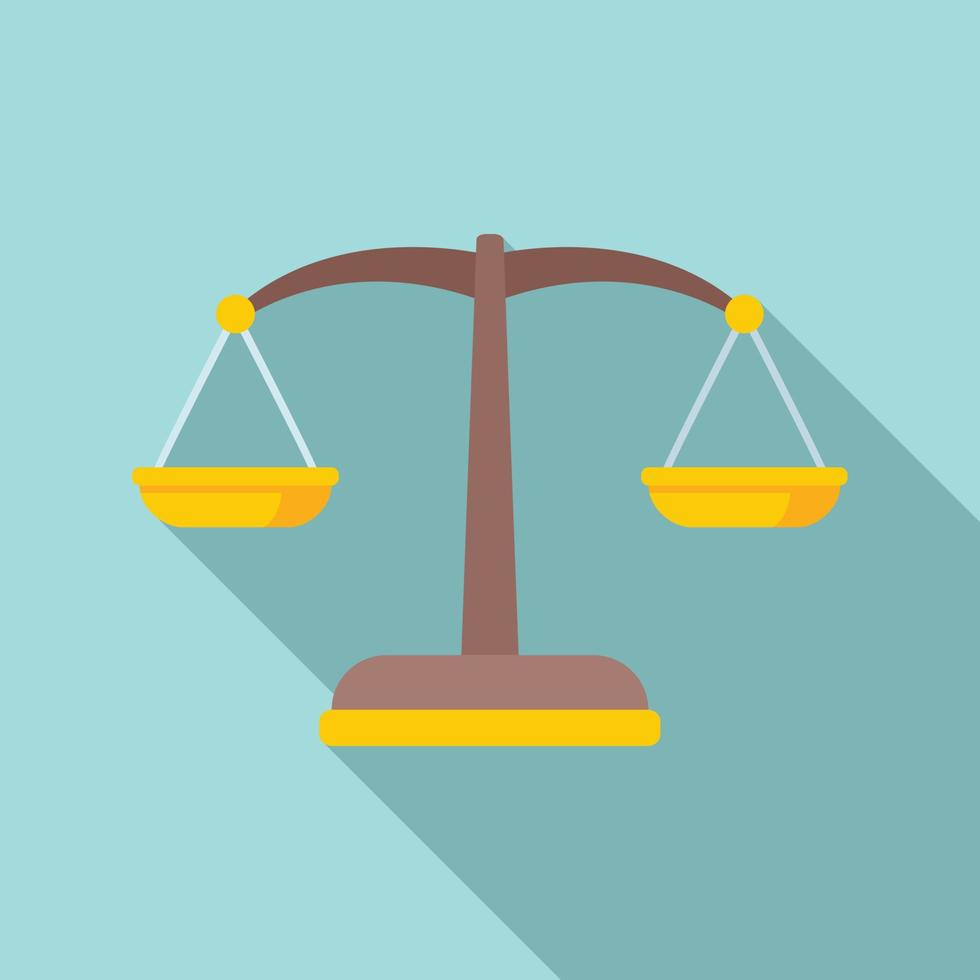 Judge balance icon, flat style vector