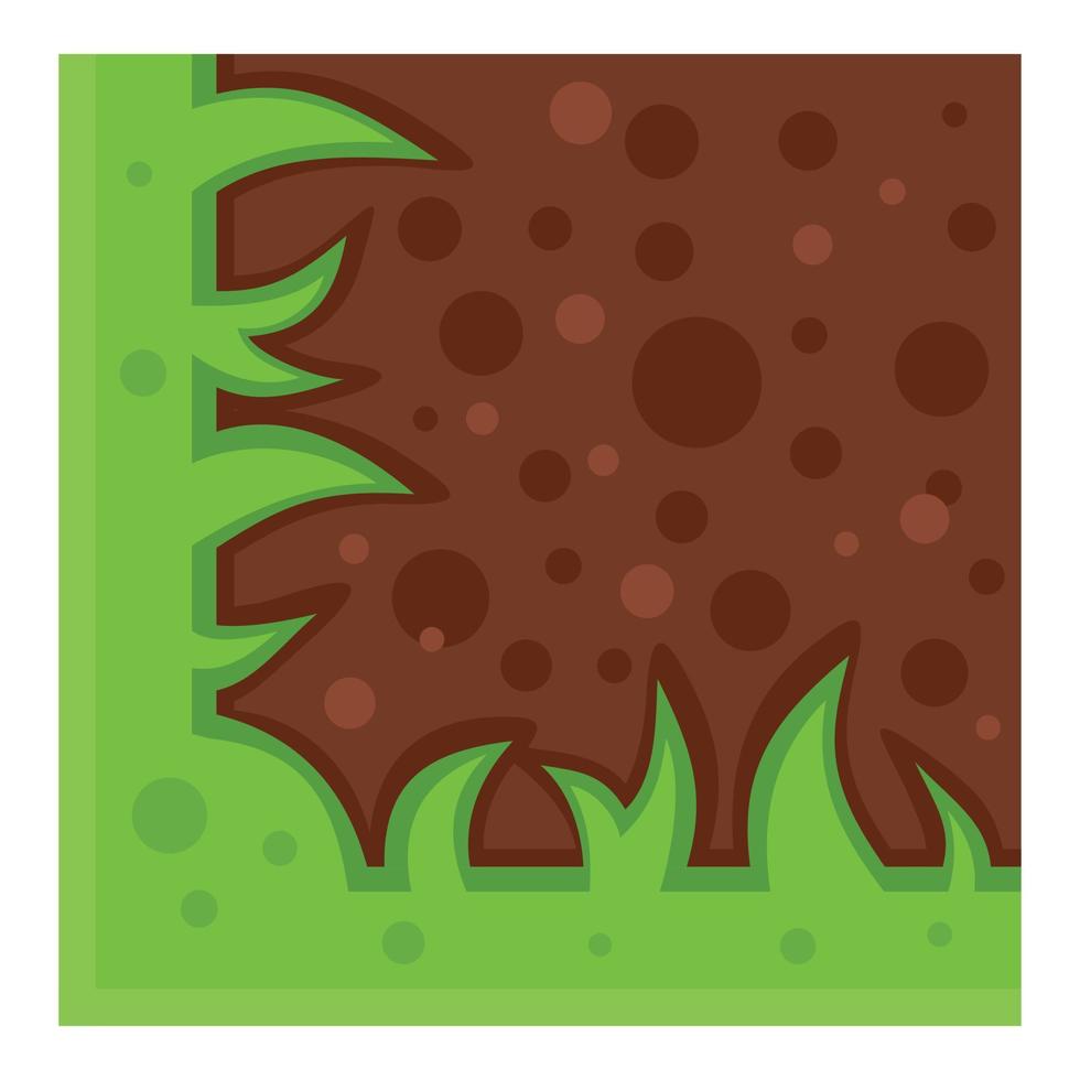 icono de hierba verde de plataforma de juego, estilo plano vector