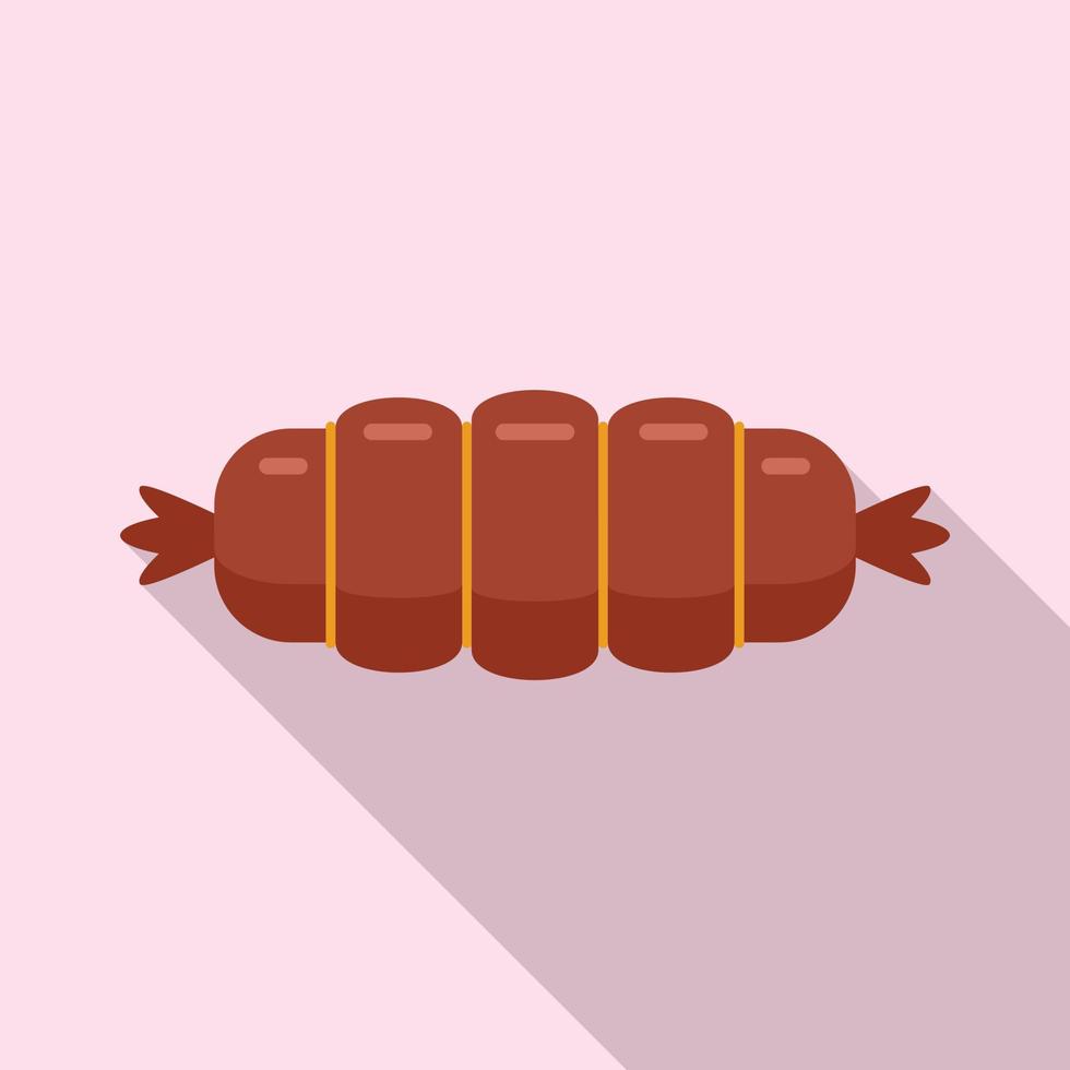 Cow sausage icon, flat style vector