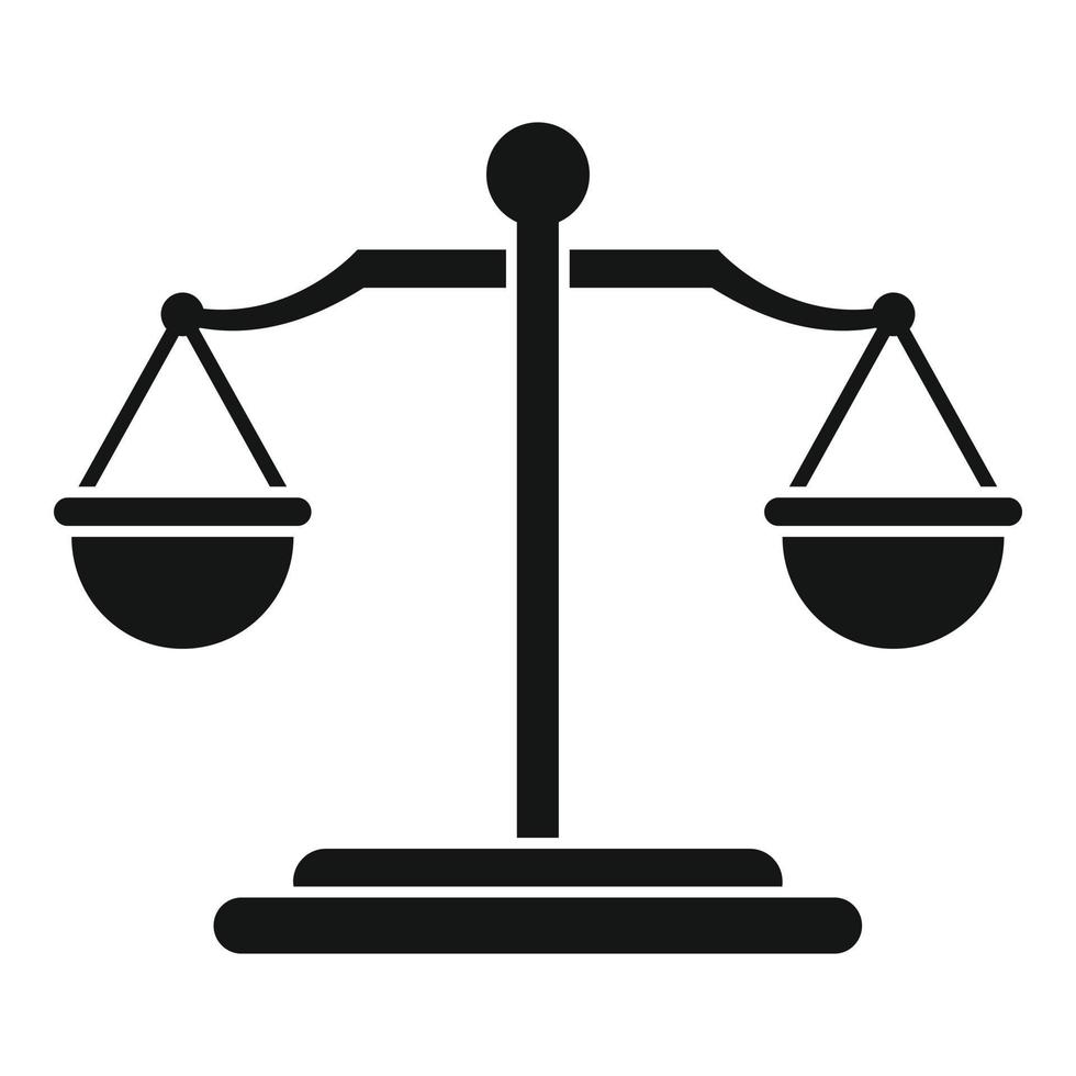 Judge balance icon, simple style vector