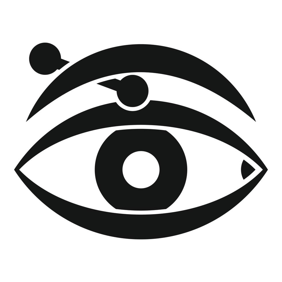 Eye piercing icon, simple style vector