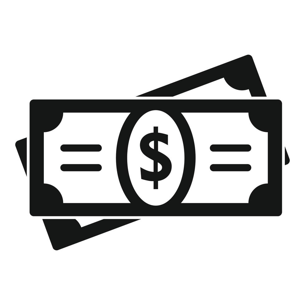 Casino money cash icon, simple style vector