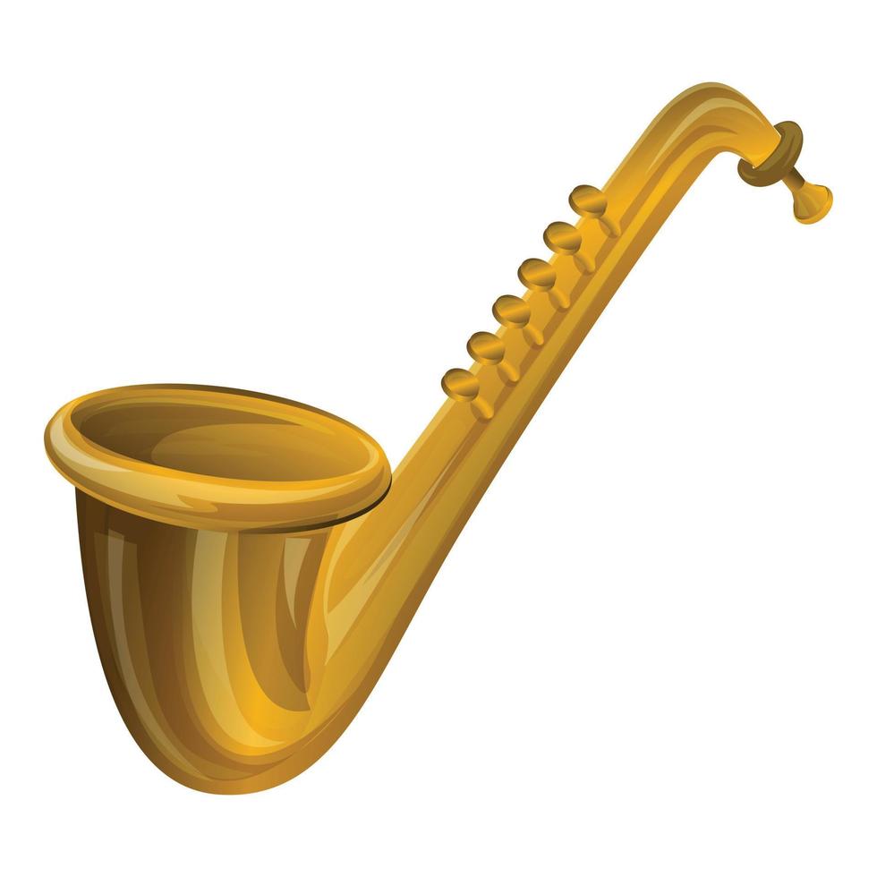 icono de saxofón, estilo de dibujos animados vector