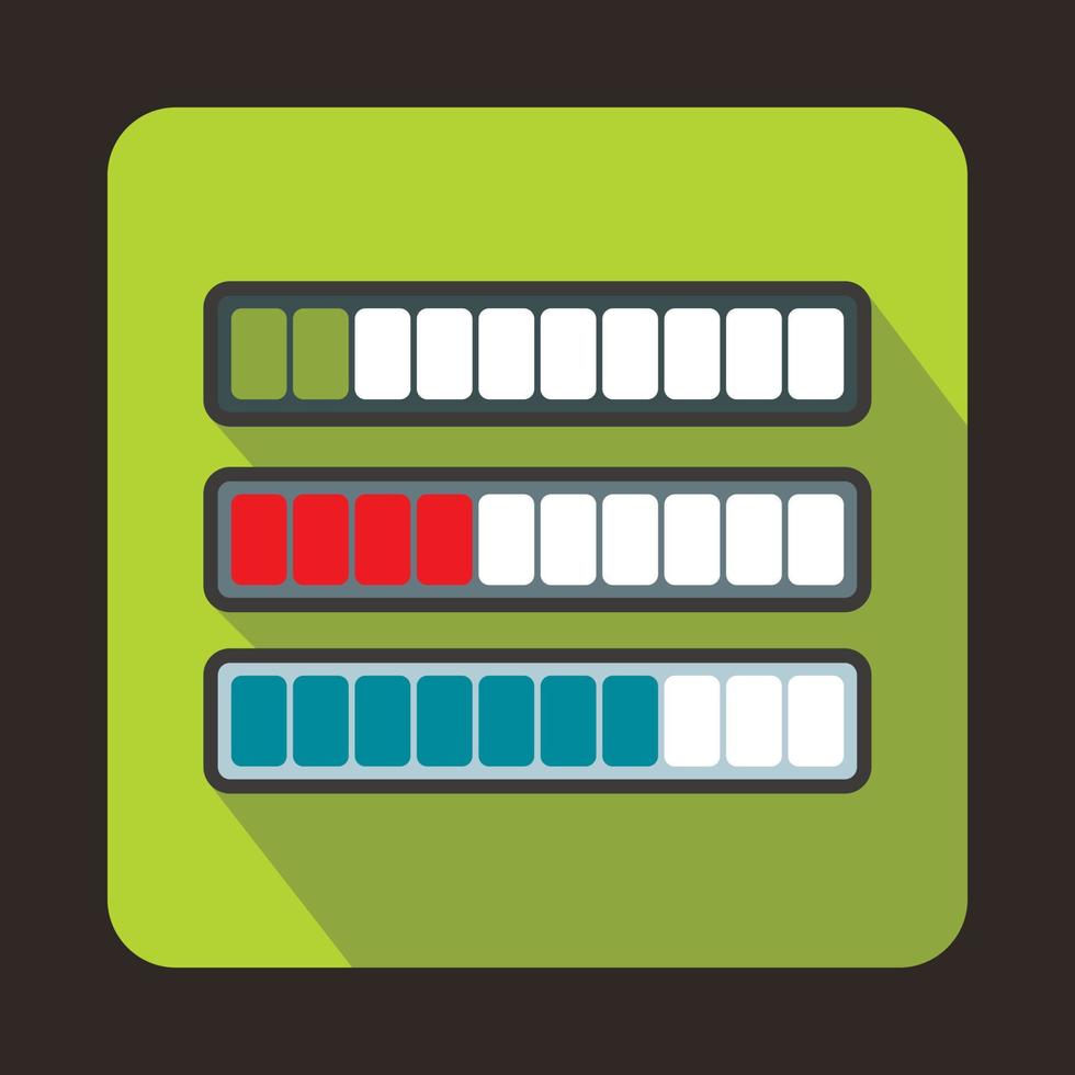 Progress loading bar icon, flat style vector