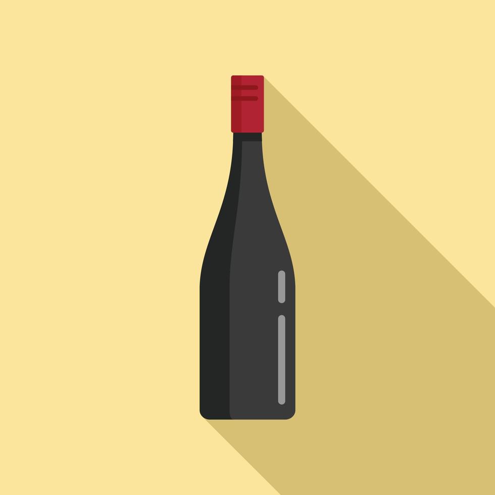 icono de botella de vino antiguo, estilo plano vector