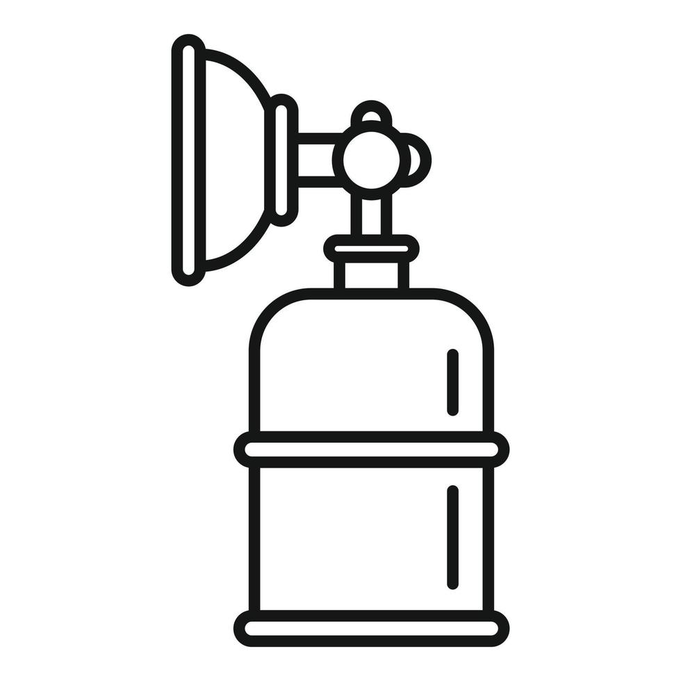 Anesthesia mask bottle icon, outline style vector