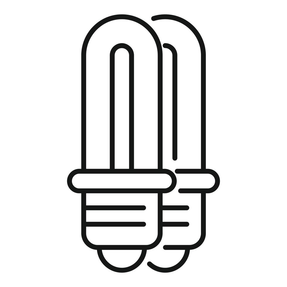 icono de bombilla led ecológica, estilo de esquema vector