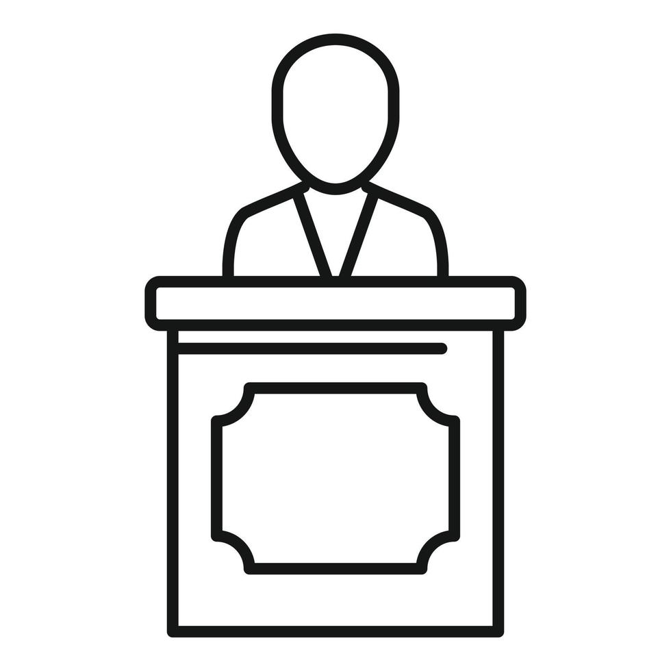 Prosecutor tribune icon, outline style vector