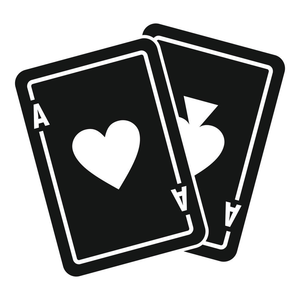 Video game playing cards icon, simple style vector