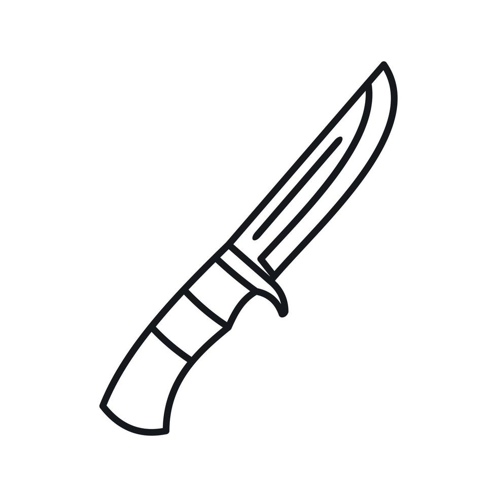 icono de cuchillo de caza, estilo de contorno vector