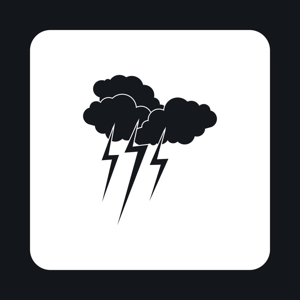 icono de nubes y relámpagos, estilo simple vector