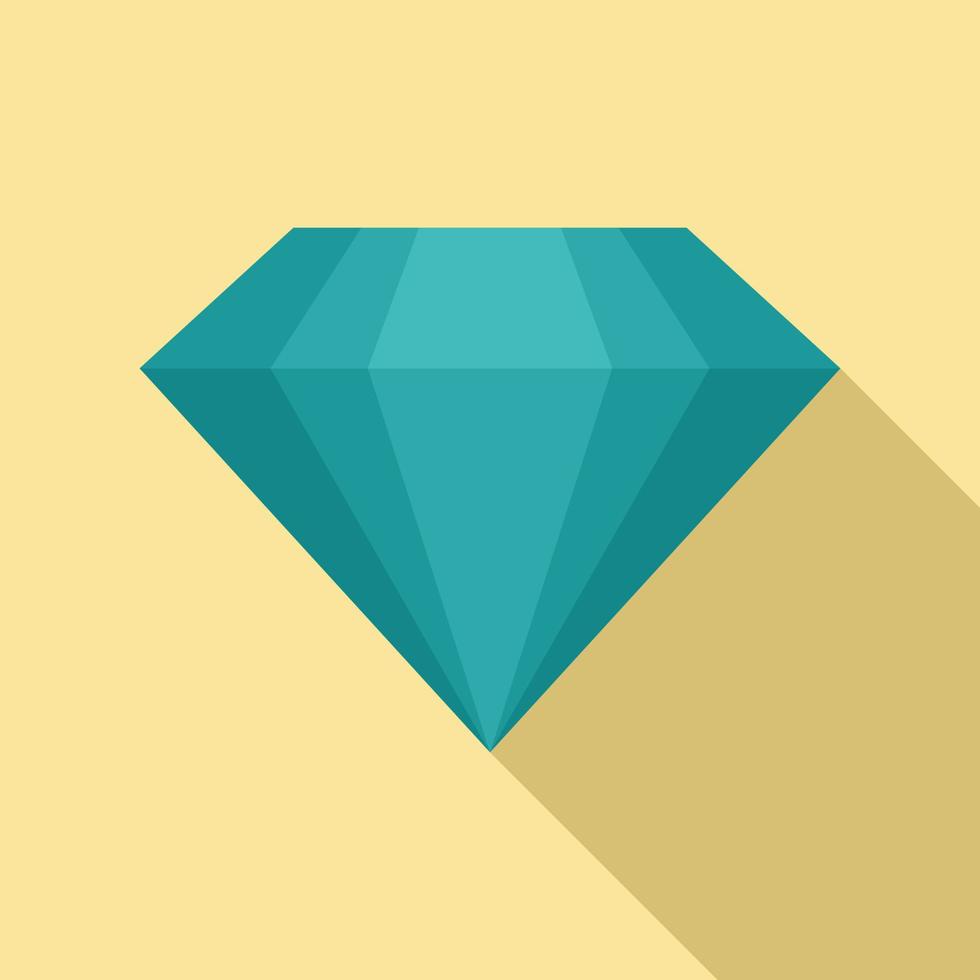 Rock diamond icon, flat style vector