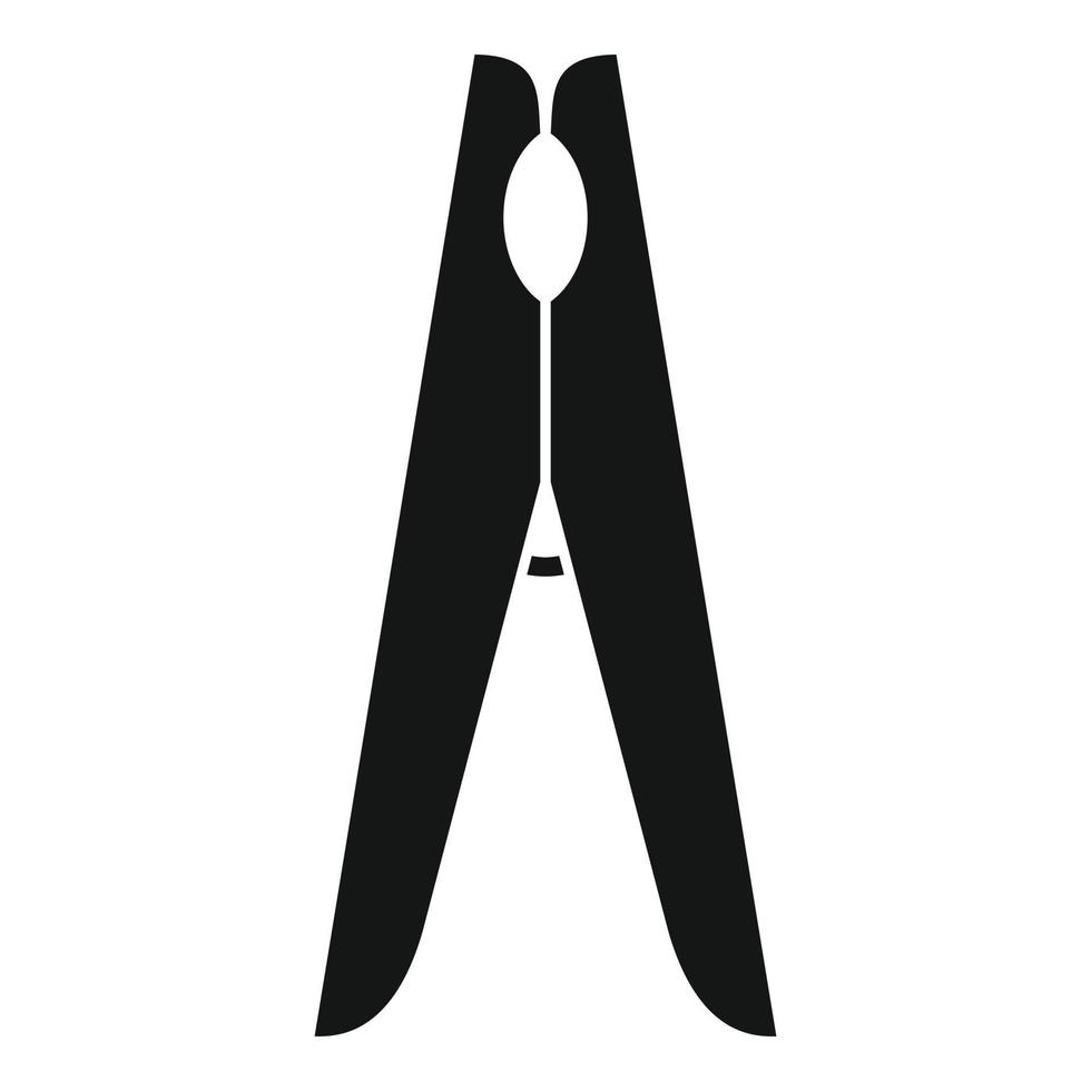 icono de pin de ropa de abrazadera, estilo simple vector