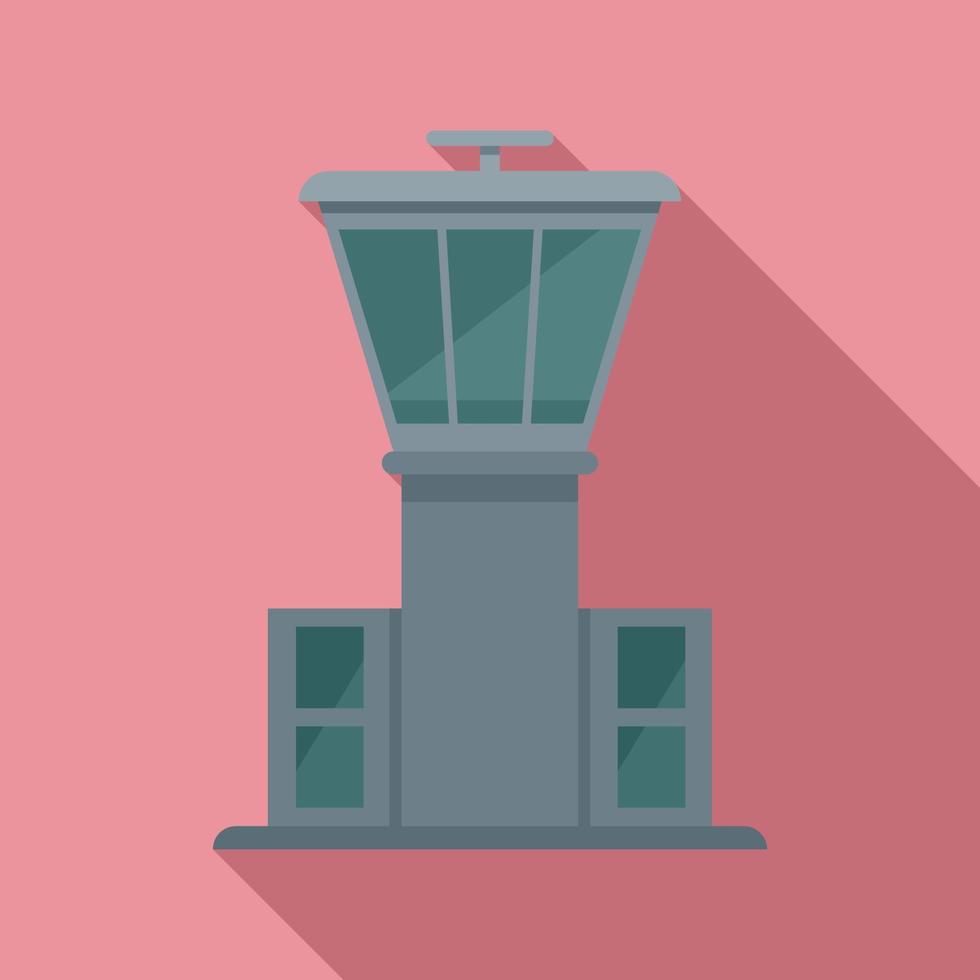 icono de la torre del aeropuerto, estilo plano vector