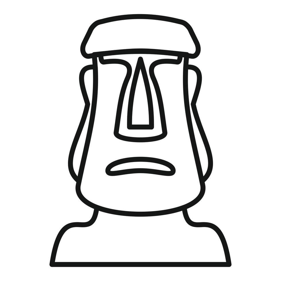 icono de cabeza de moai de viaje, estilo de esquema vector