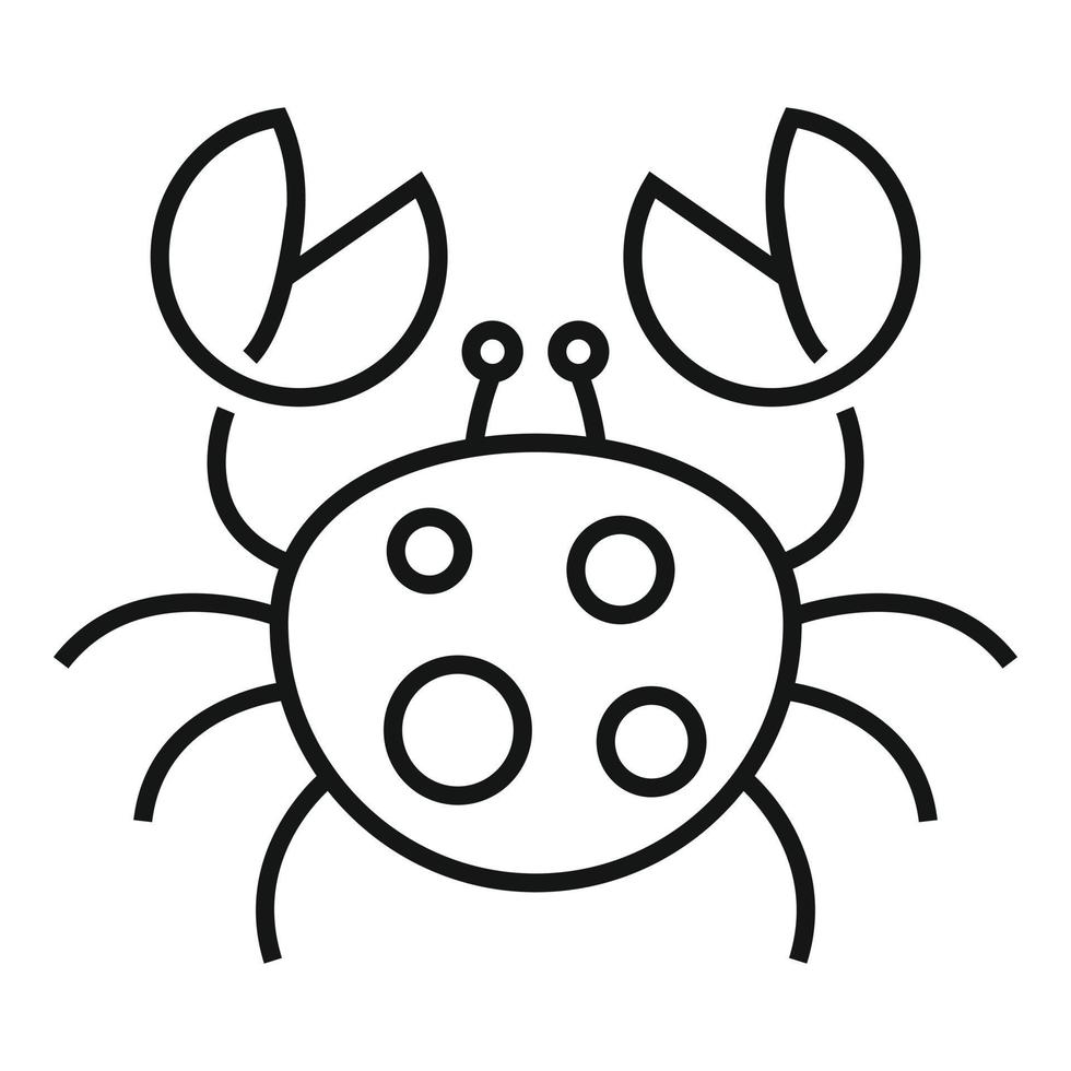 icono de cangrejo de playa, estilo de contorno vector