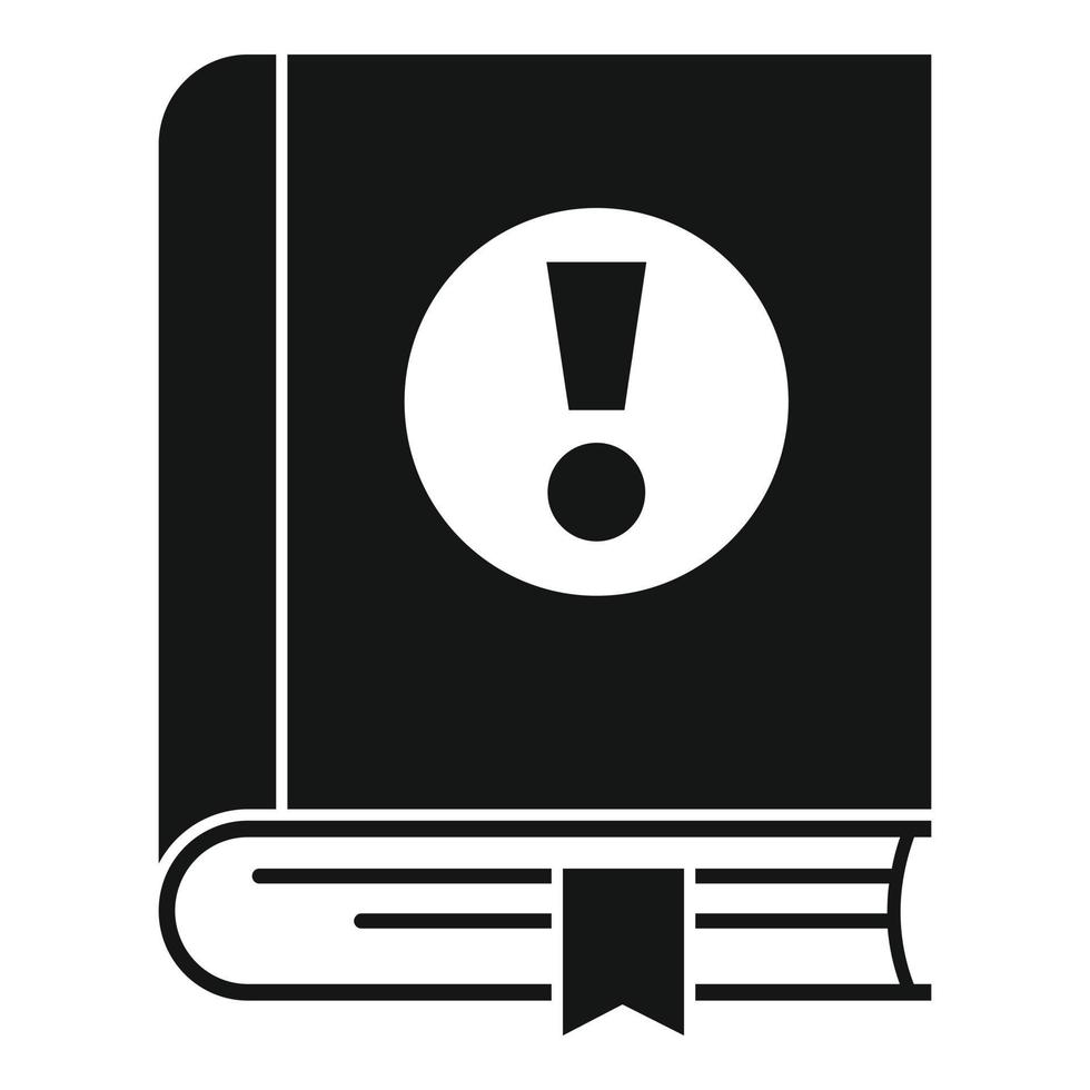 Mission book icon, simple style vector