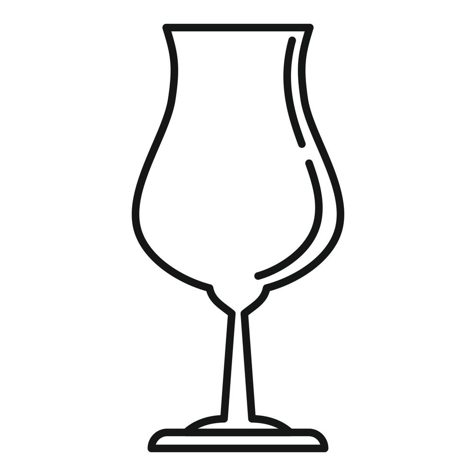 icono de copa de vino de objeto, estilo de contorno vector