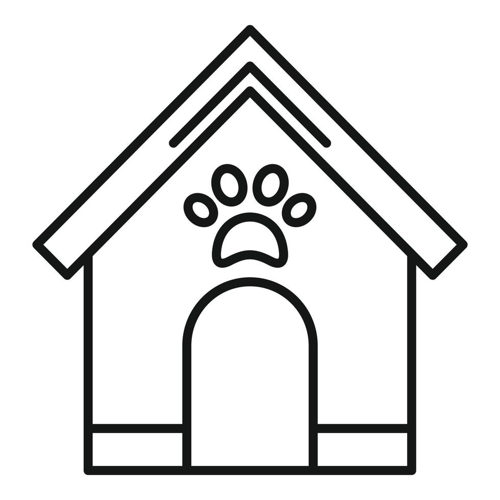 Dog house icon, outline style vector