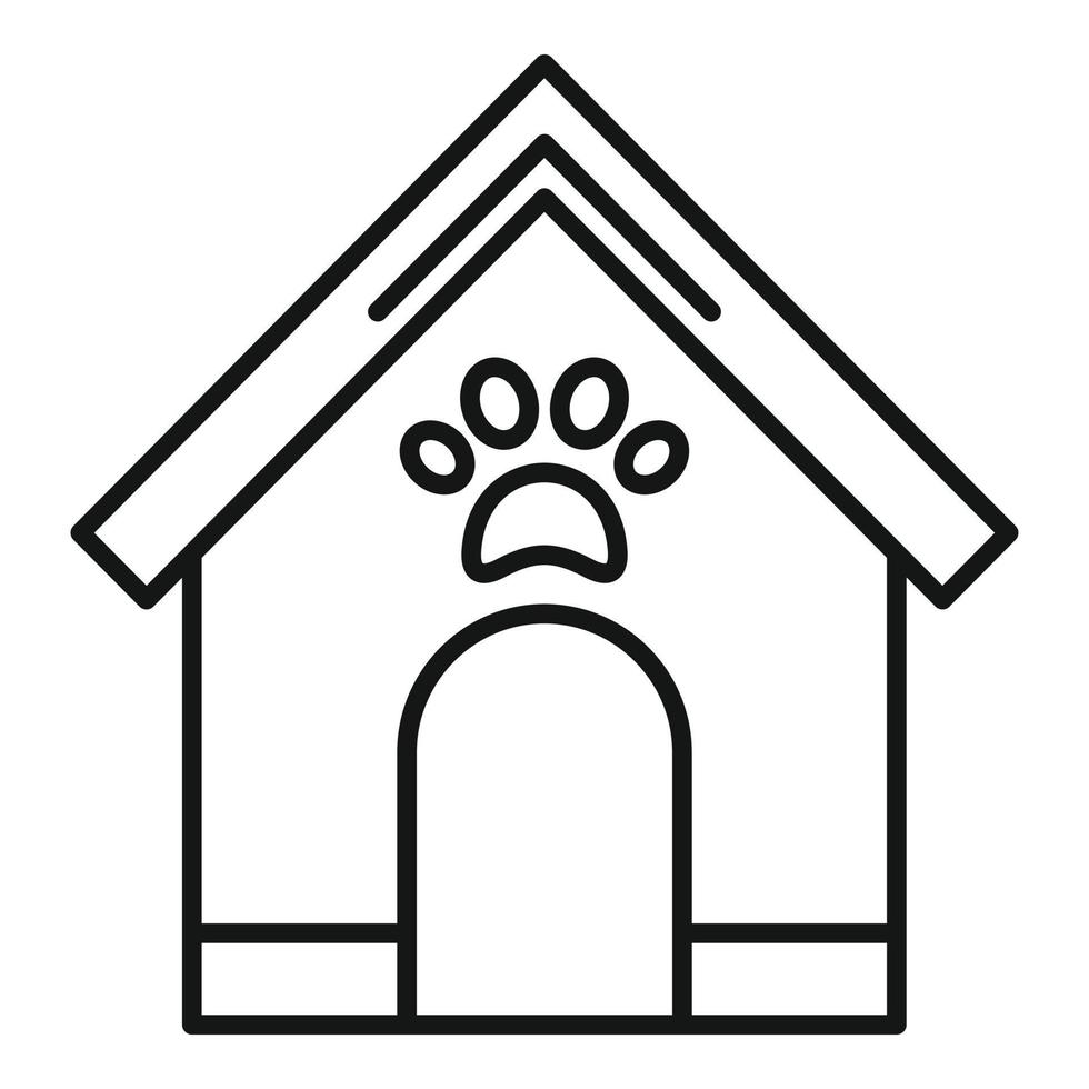 icono de la casa del perro, estilo de esquema vector