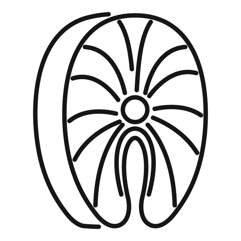 Fishing slice icon, outline style vector
