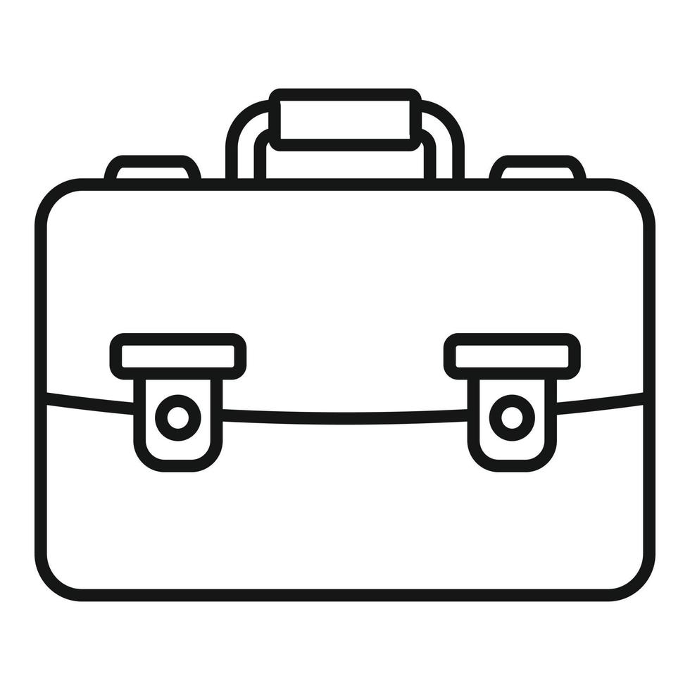 Tutor leather bag icon, outline style vector