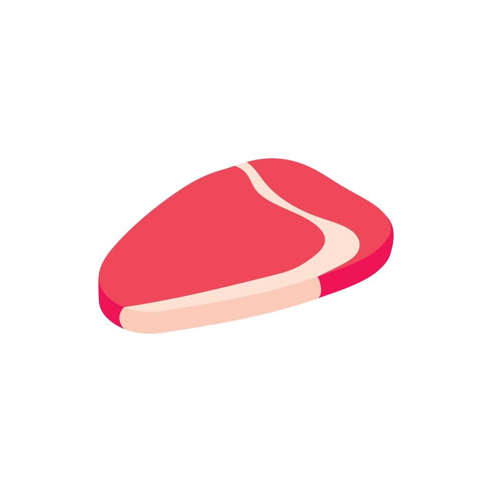 Piece of meat beef icon, isometric 3d style vector