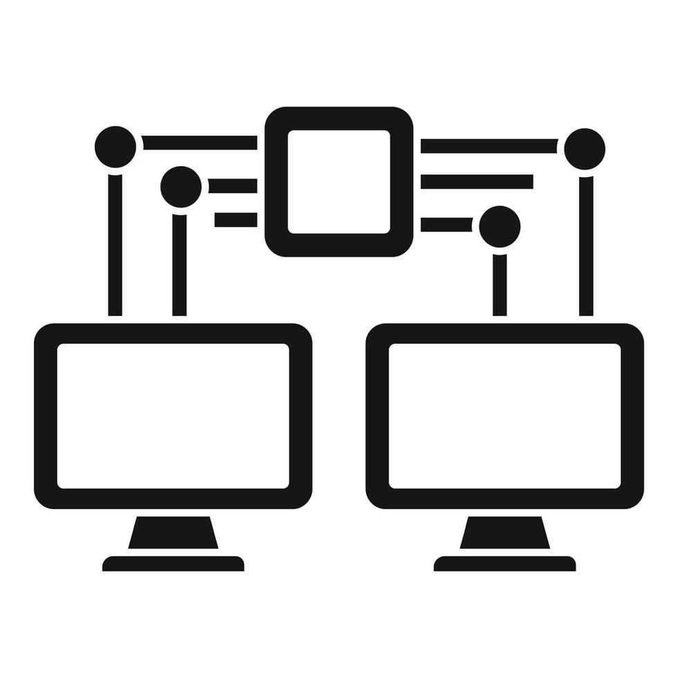 Machine learning network icon, simple style vector