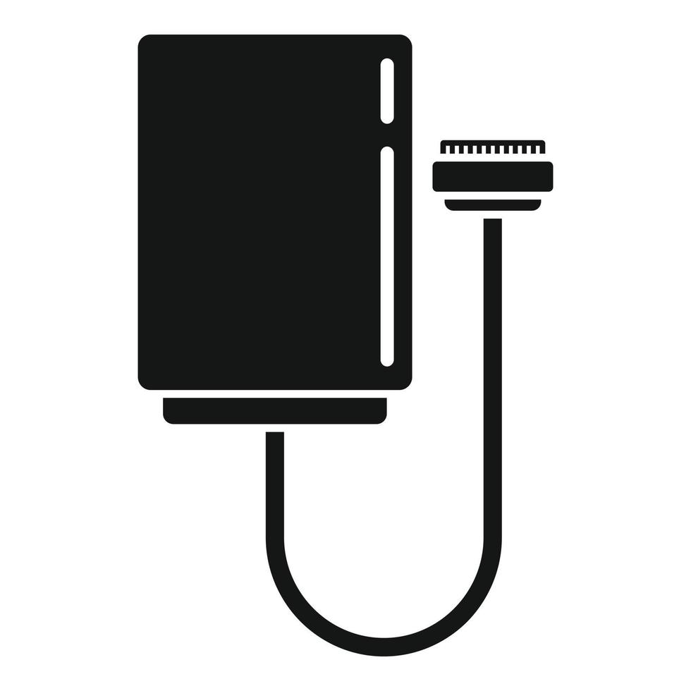 Electric vehicle repair cable icon, simple style vector