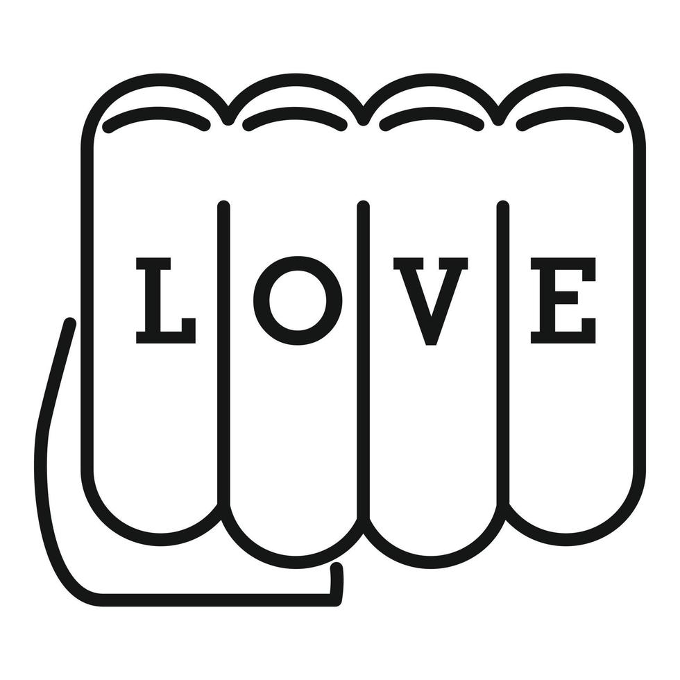 Tattoo fist icon, outline style vector
