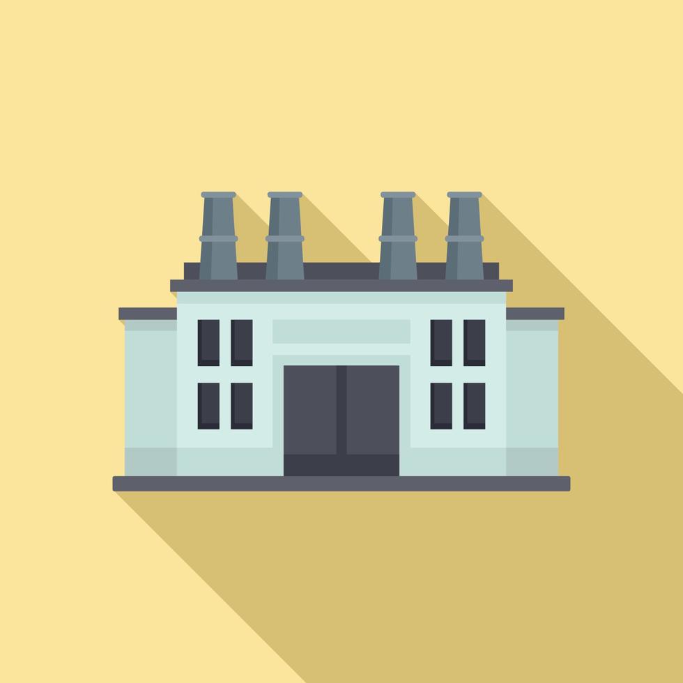 Hydroelectric recycle factory icon, flat style vector