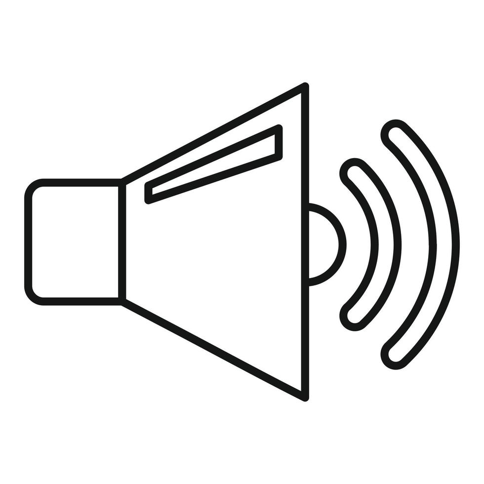 Music speaker icon, outline style vector