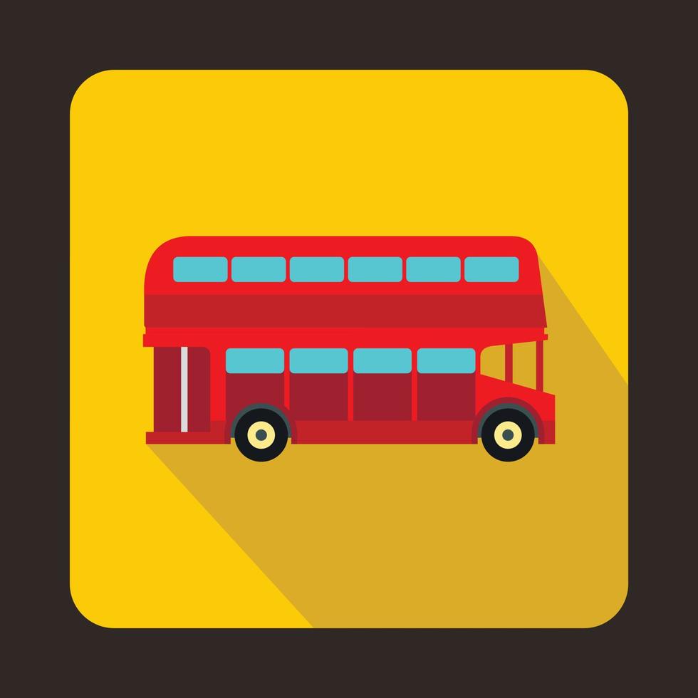 icono de autobús rojo de dos pisos de londres vector