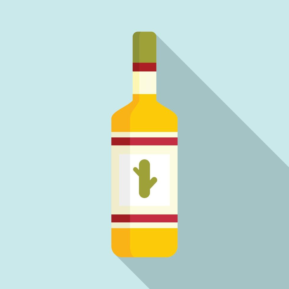Tequila bottle icon, flat style vector