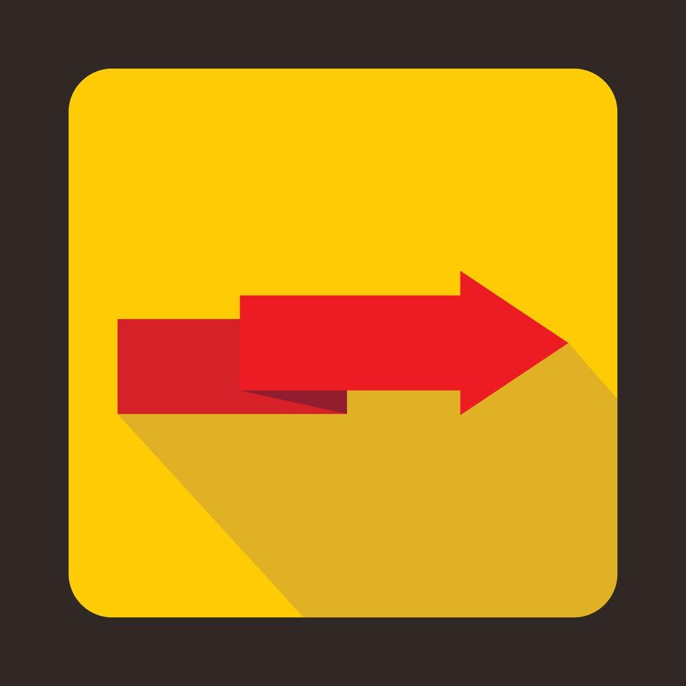 Origami red arrow icon, flat style vector