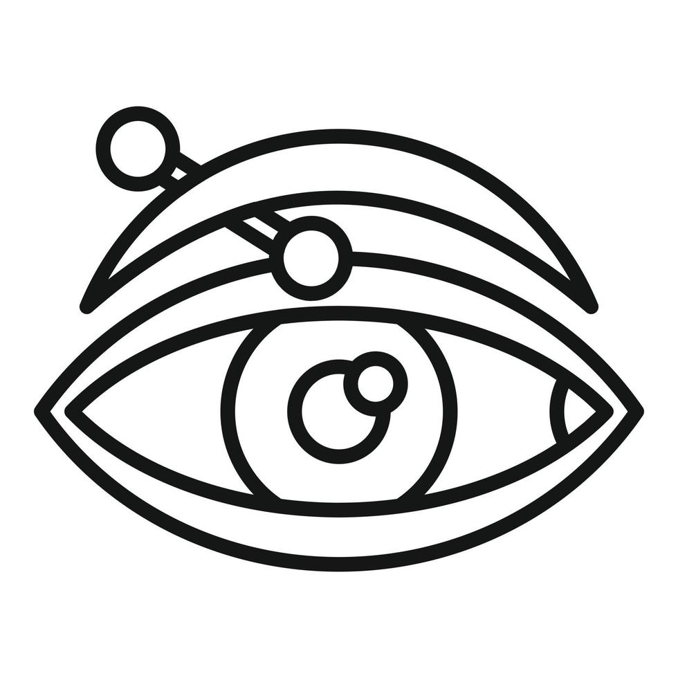 Eye piercing icon, outline style vector