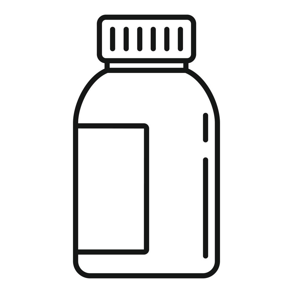 icono de jarabe líquido para la tos, estilo de esquema vector