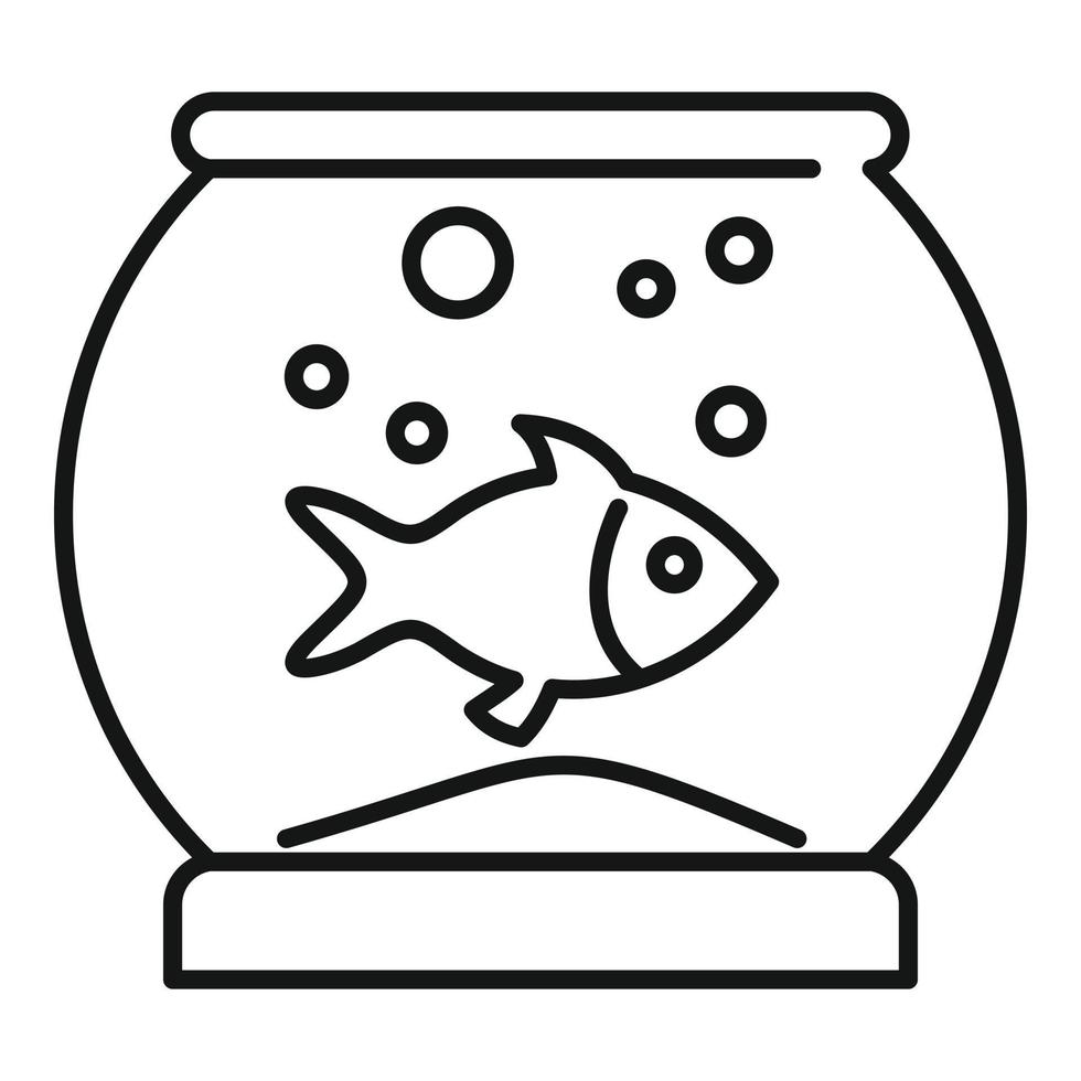 Fish home aquarium icon, outline style vector