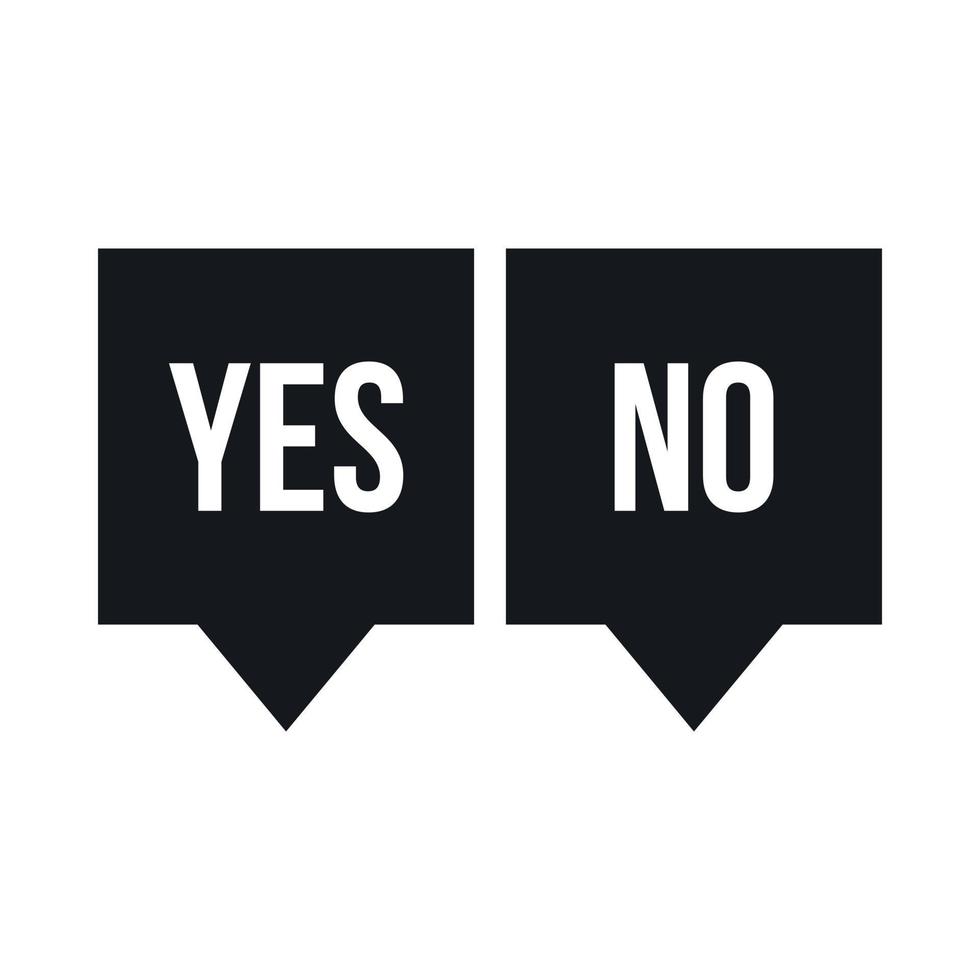 Signs of yes and no icon, simple style vector