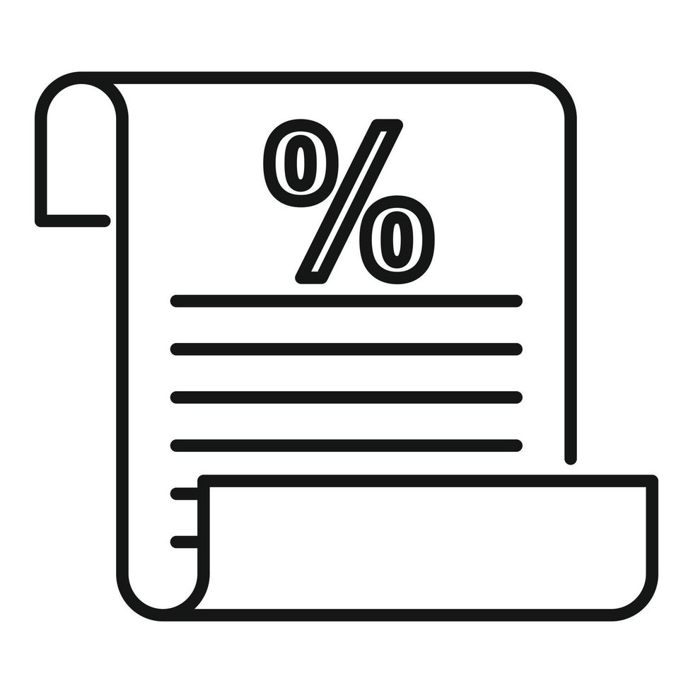 Tax inform paper icon, outline style vector