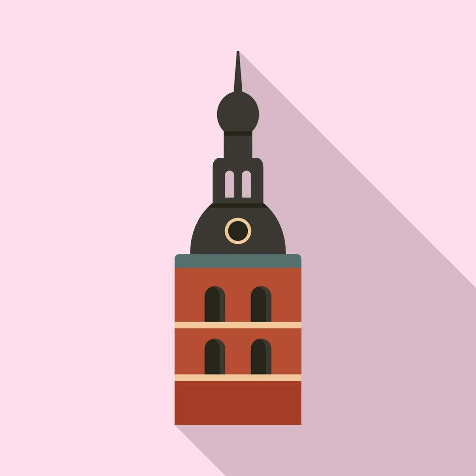 Riga cathedral icon, flat style vector
